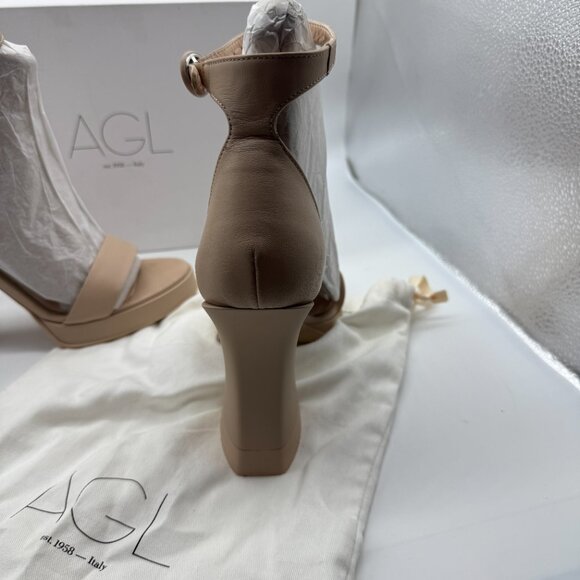 AGL Janis Ankle Strap Platform Sandal in Ghibli Cream - Picture 5 of 12